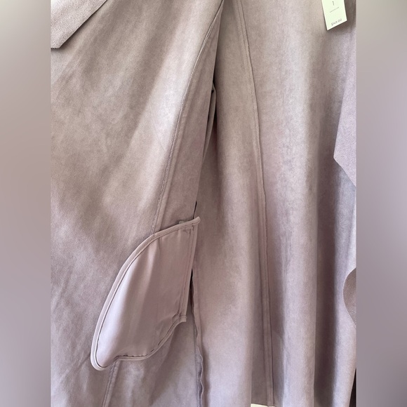 NWT Chico's Lavender faux suede open front long sleeve longline jacket; 1, 8/10 - Picture 3 of 7